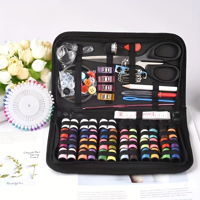  Kit de costura para adultos y niños, kit de aguja e hilo  Marcoon con suministros de costura y accesorios que contiene tijeras, cinta  métrica, desgarrador de costuras, adecuado para el hogar
