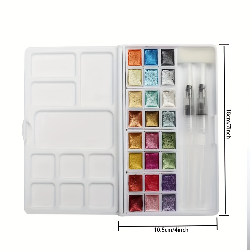 24 Colors Glitter Metal Watercolor Pigment Gift Box Set - Temu