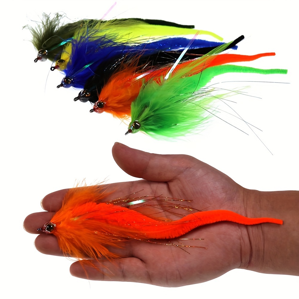 Ellllv 10pcs 8~9 Multi-colour Magnum's Dragon Tail Saltwater Fly Fishing  Baitfish Streamers Tying Material for Pike Muskie