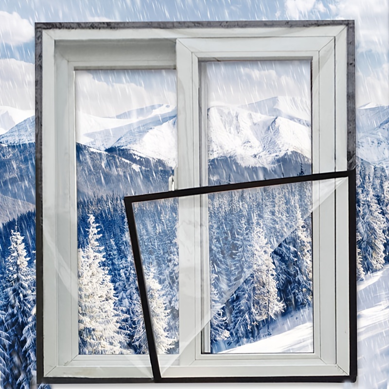 Selbstklebende Thermofolie Fenster Gegen Kälte Wärmeschutzvorhang Fenster  Isolierung Kälteschutzfolie Fenster,Transparent Fenster Isolierfolie Kit