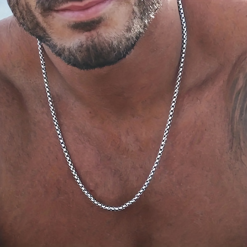 Classic Hip hop Funky Silver Chain Necklace Titanium Steel Jewelry