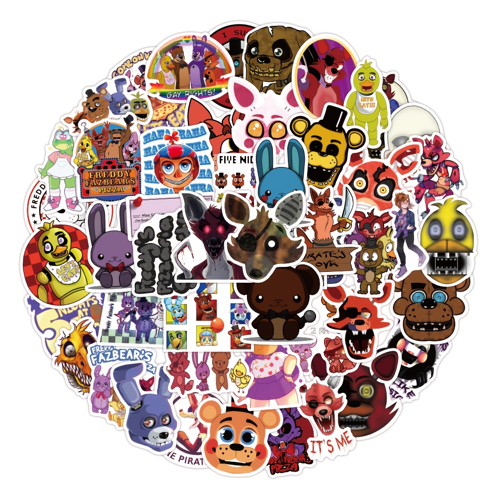Five Nights at Freddy's Stickers Pack Vinyl Laptop Phone Luggage Decal  50Pcs