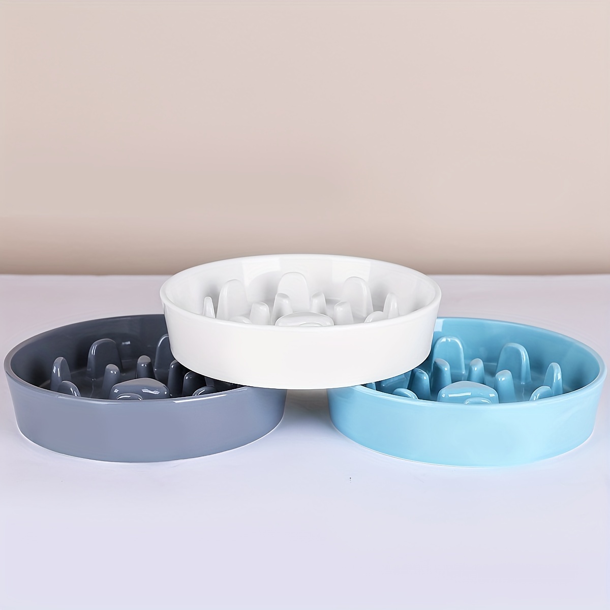 Slow Feeder Dog Feeder Bowl Three layer Plastic Rotating - Temu