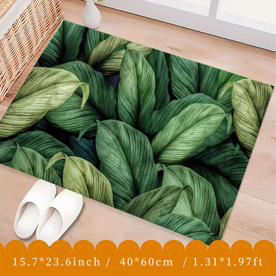 Silicone Bottom Thick Crystal Velvet Floor Mat, Tropical Leaves Bathroom  Non-slip Carpet, Living Room Floor Carpet, Bedroom, Hallway Long Carpet,  Entrance Mat, Bath Mat, Bath Rug - Temu