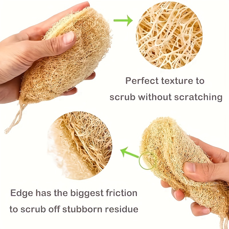 Natural Loofah Sponges Loofah Plant Fiber Kitchen Loofah Kitchen Cleaning Scouring Pad Biodegradable Dishes Dishwashing Sponge