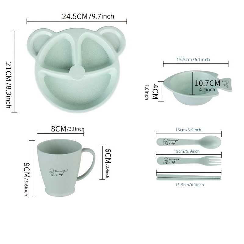 Kids Cutlery Set Non Toxic Dinner Plate Set