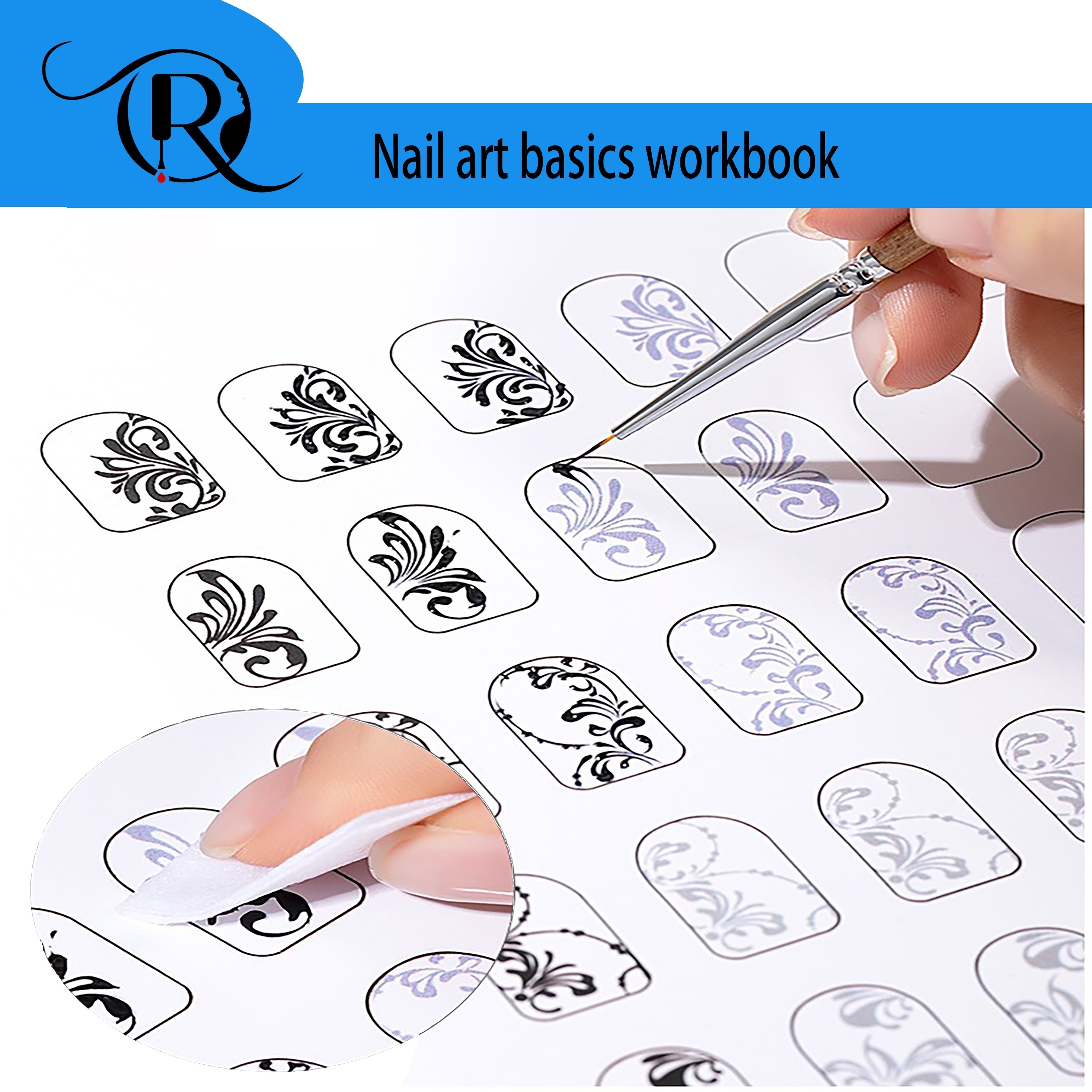 12pcs/set Nail Art Practice Paper Book Learn Template Painting