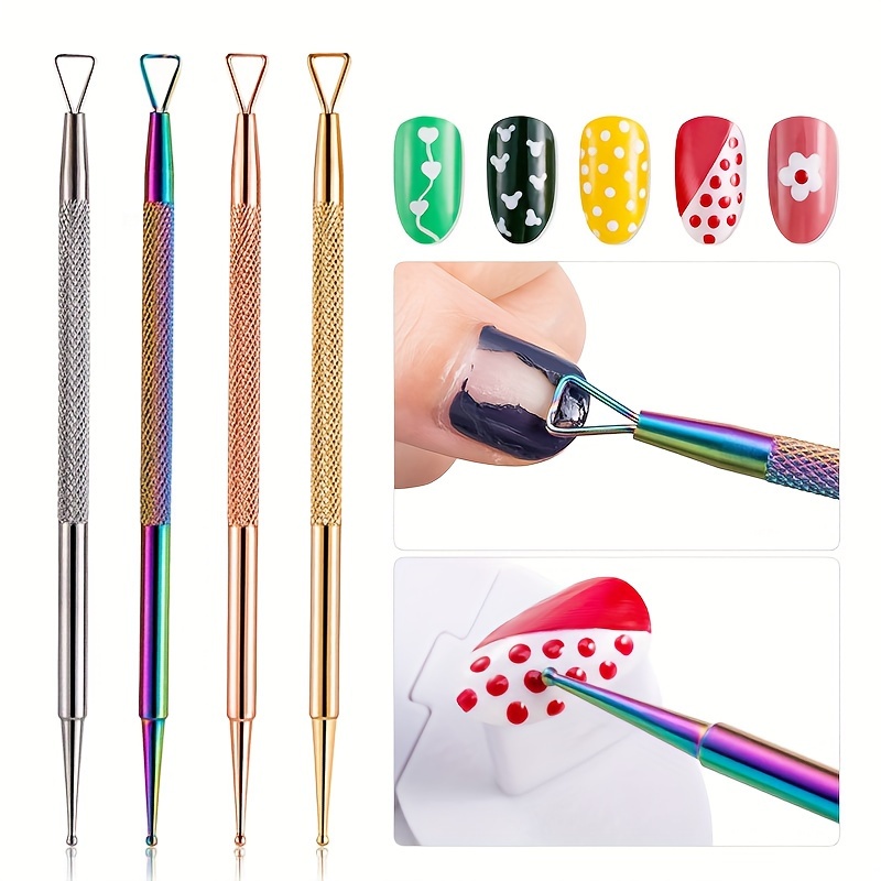 

Stylo à Double Tête pour Manucure, Stylo à en Diamant, à Ongles Double Tête, Colle Dissolvante pour Ongles, Triangulaire, pour Ongles de Manucure, Outils de Manucure