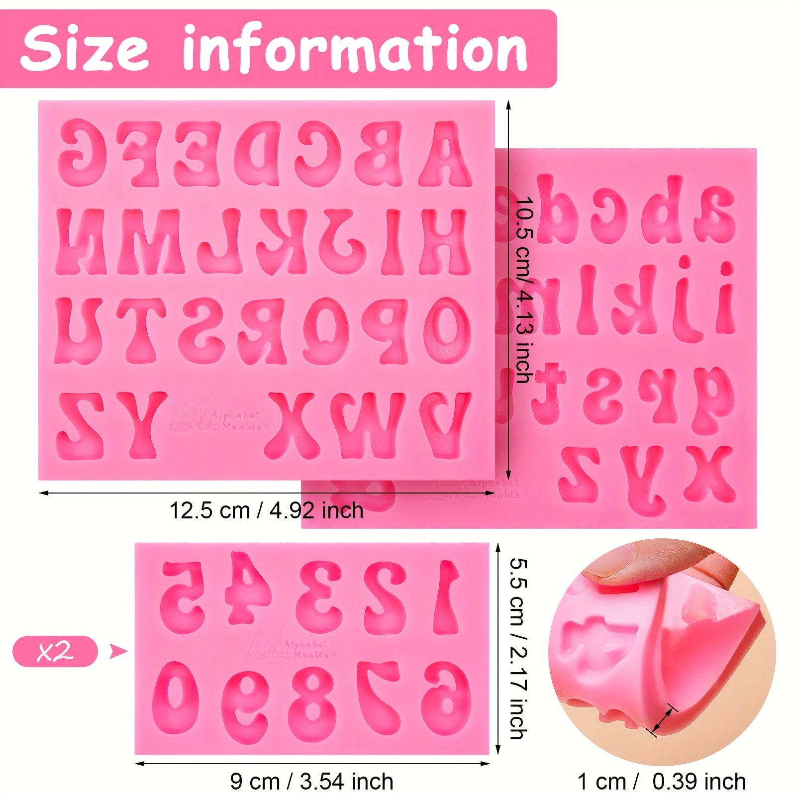 Uppercase Letters Fondant Molds Alphabet Number 0 9 - Temu