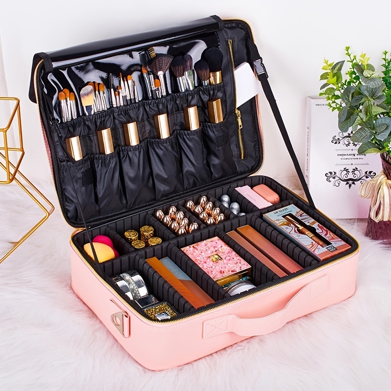 Professional Beauty Make Up Case Nail Art Cosmetic Box Vanity Case Makeup  Train Case Large Capacity Portable Makeup Organizer Bag With Handle Travel  Box For Cosmetics Makeup Brushes Toiletry Jewellery - Temu
