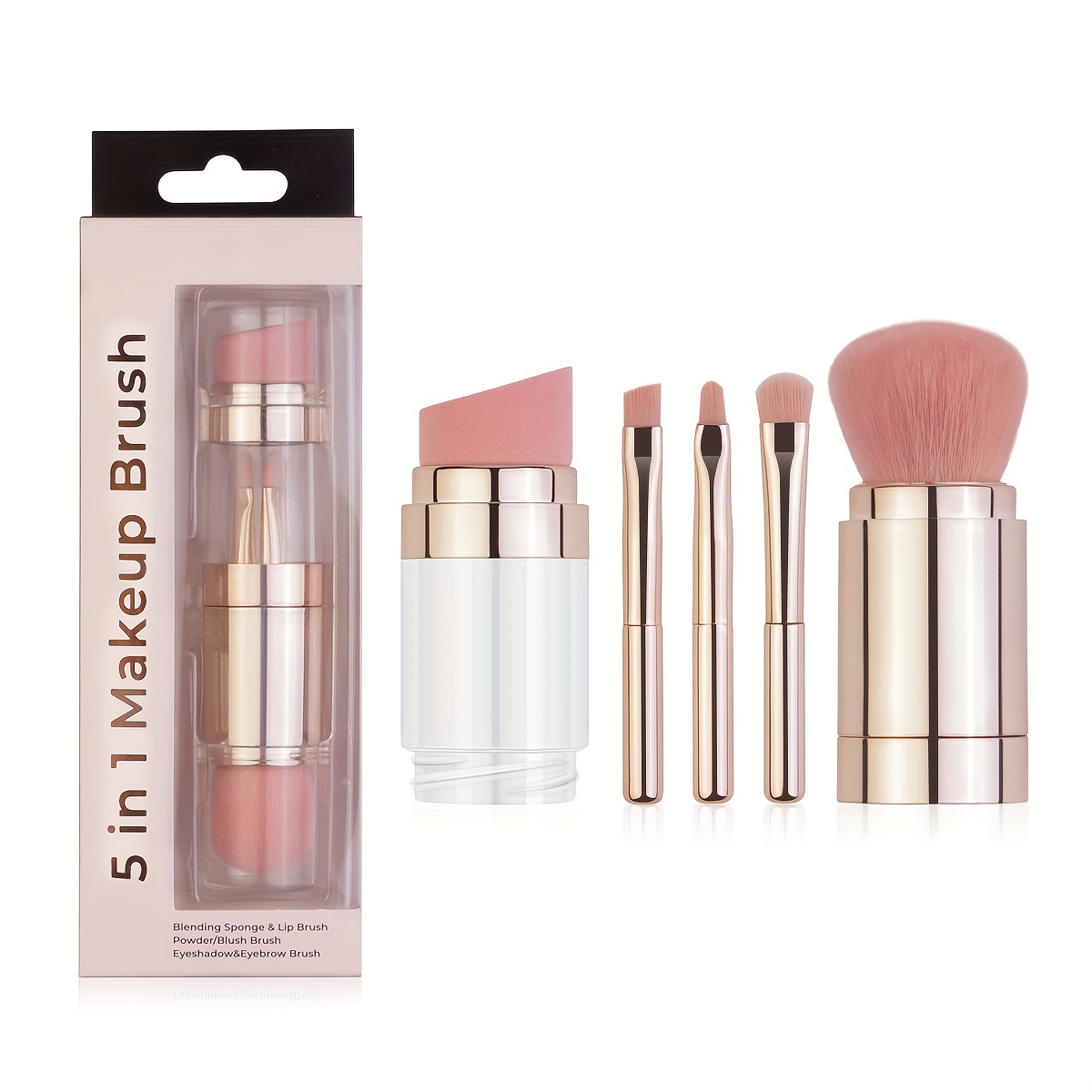 

Rancai 5pcs Makeup Set - Portable, Detachable & - For Blush, Eyebrow, Lip & Application - , -free, Suitable Types