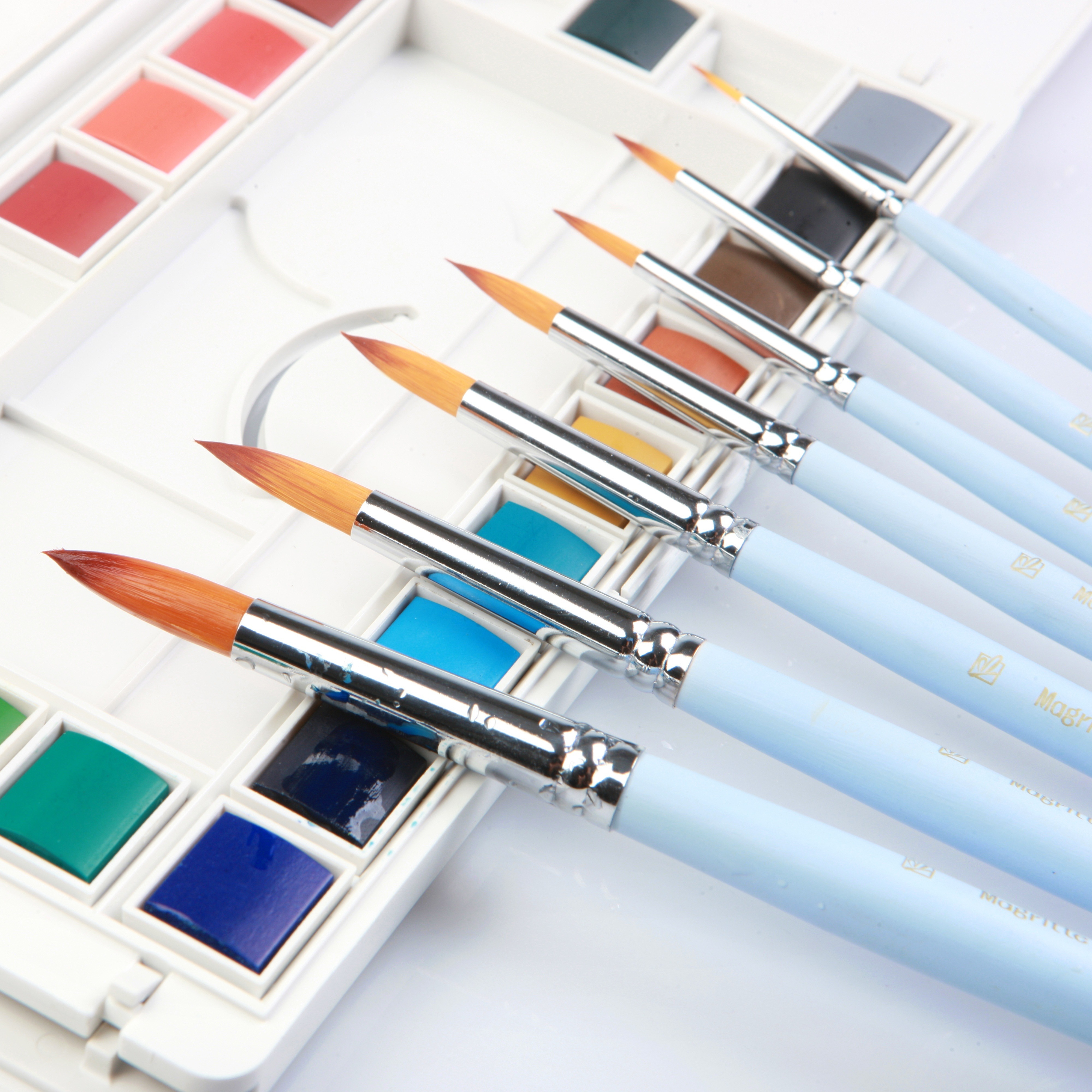 BOXUN Round Watercolor Paint Brushes Set - Professional 12 Piece Gouache  Paint Brushes for Artist, Acrylic, Gouache, Oil, Miniature,Model, Face
