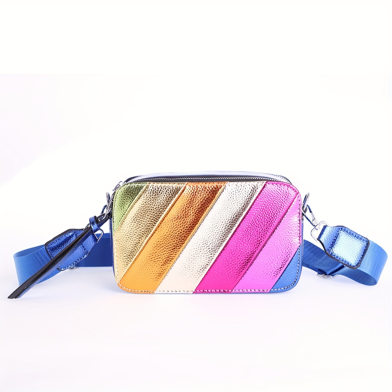 Stitch Detail Flap Square Bag Trendy Colorblock Crossbody - Temu