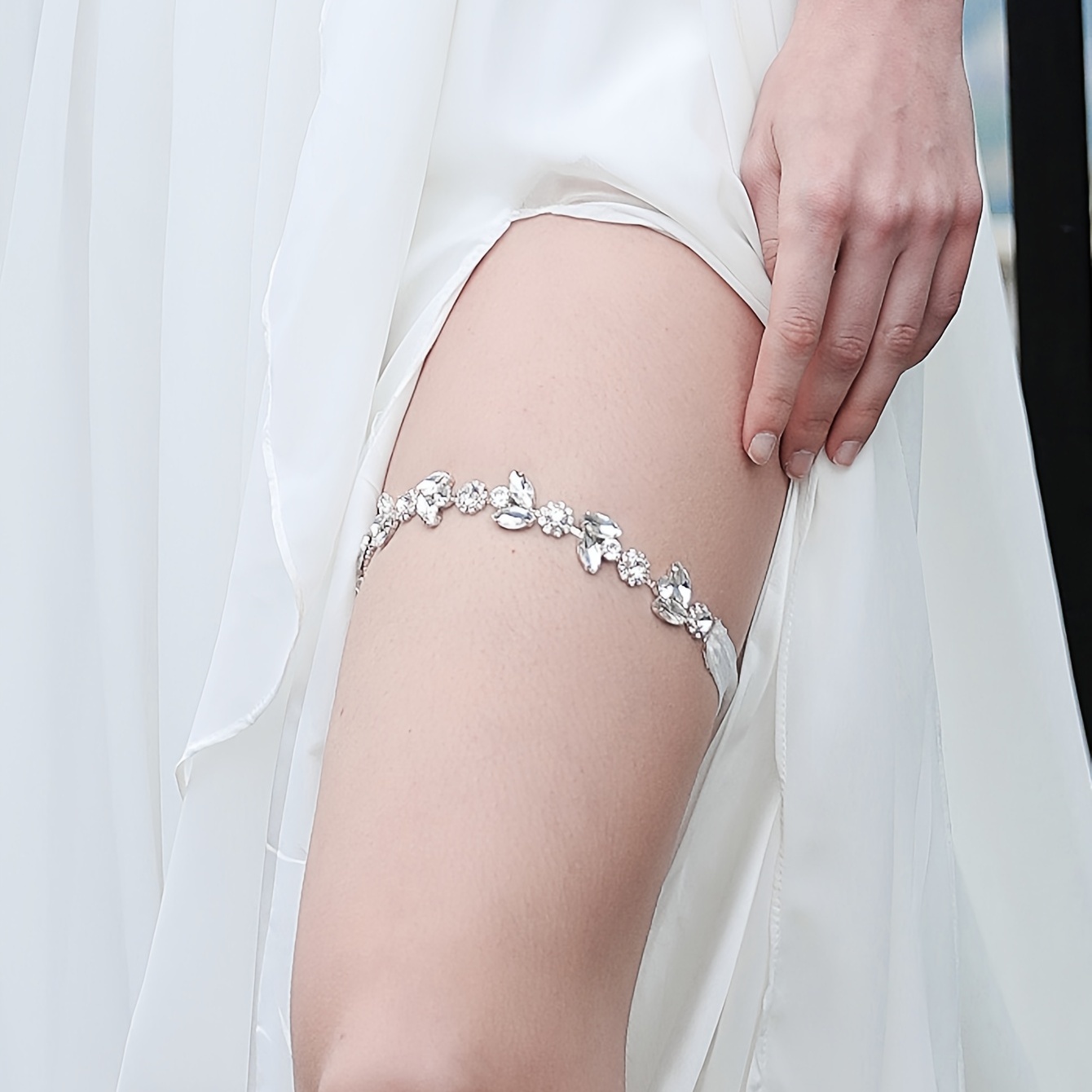 Rhinestone Bridal Girdle Leaves Shape Hand Sewing Belt Party - Temu