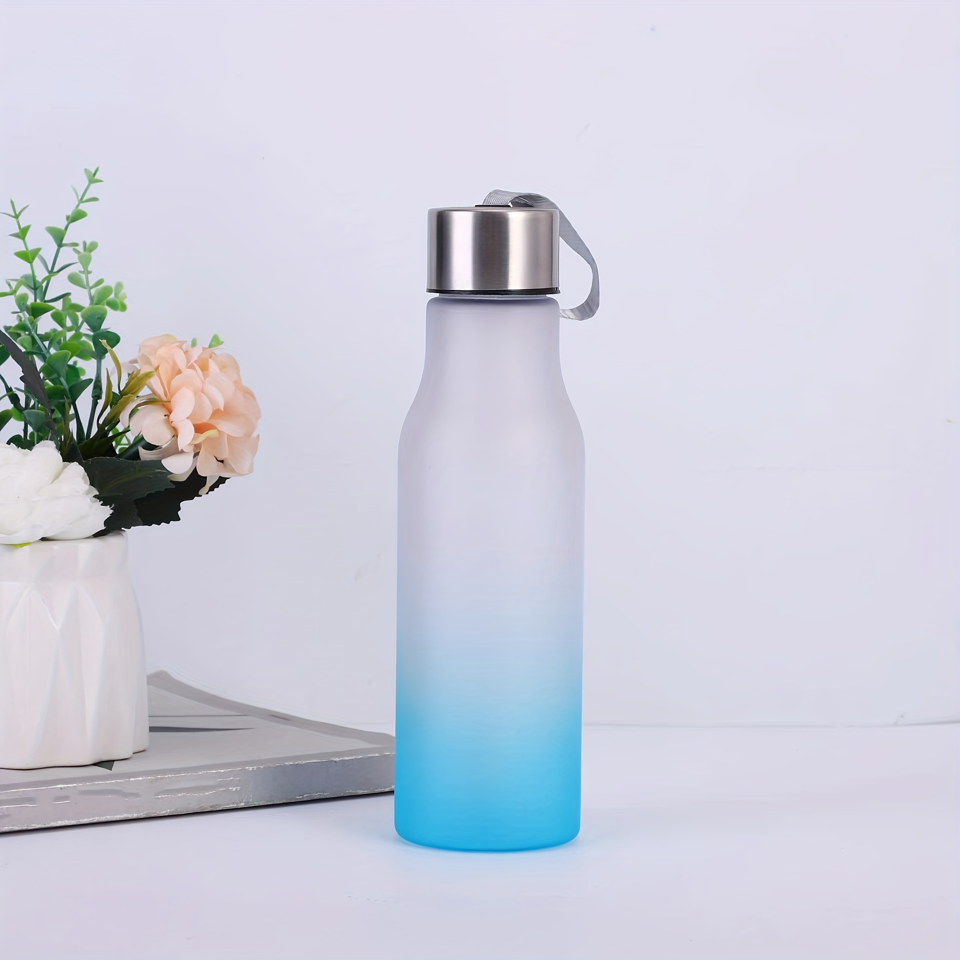 Plastic Frosted Water Bottle Portable Simple Water Cup With - Temu