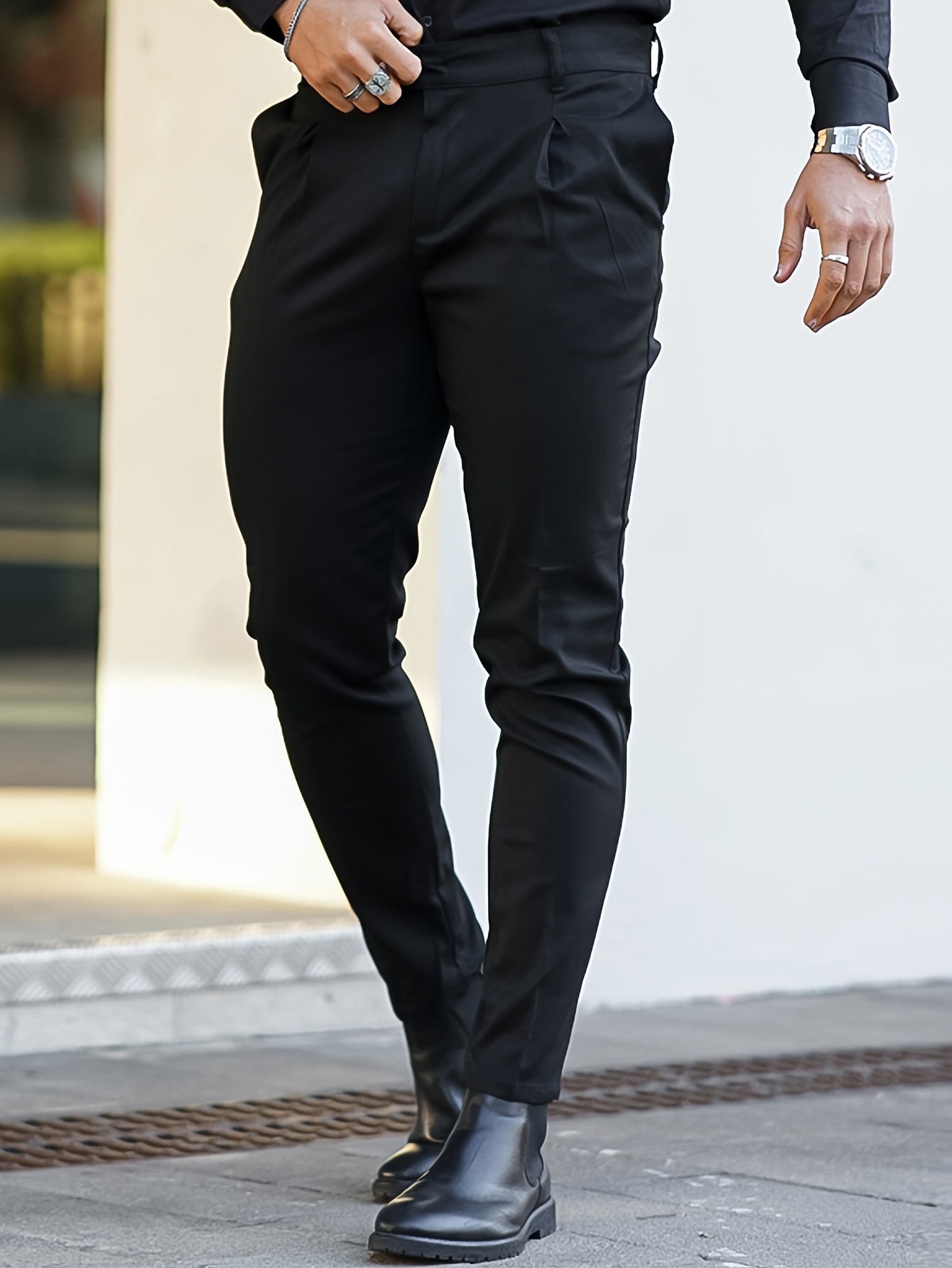 Men's Casual Dress Pants Elegant Slacks Business Banquet - Temu Canada