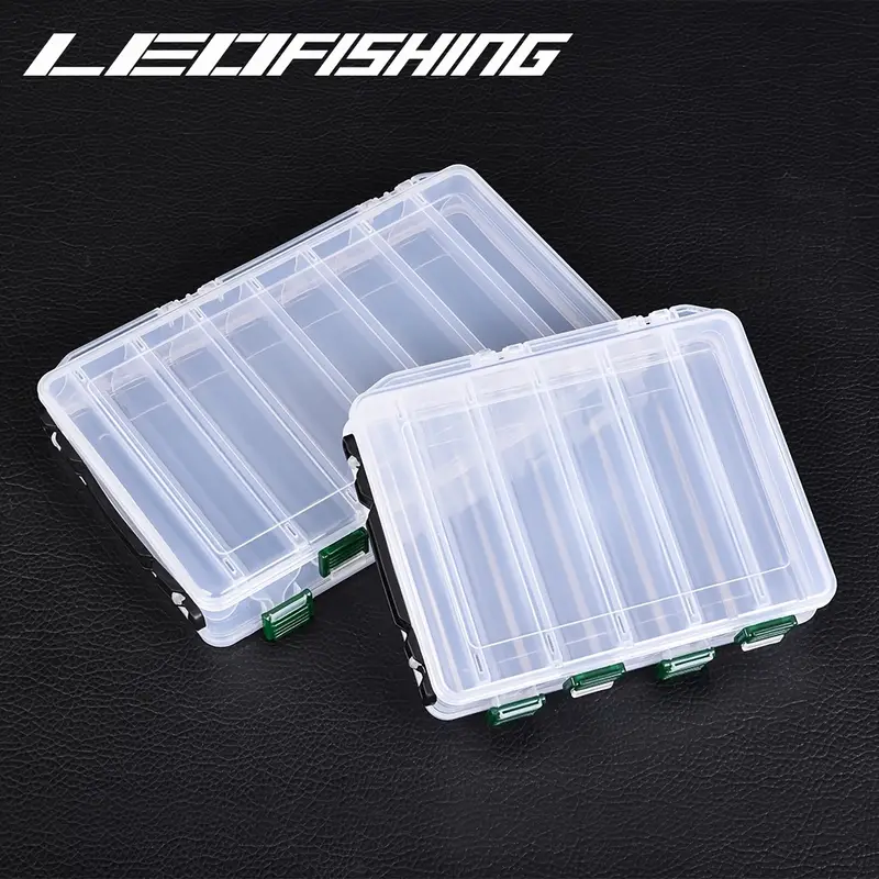 Organize Your Fishing Tackle with LEOFISHING Double-Sided Tackle Box -  10/14 Compartments, Clear Visible Lure Box Organizer!