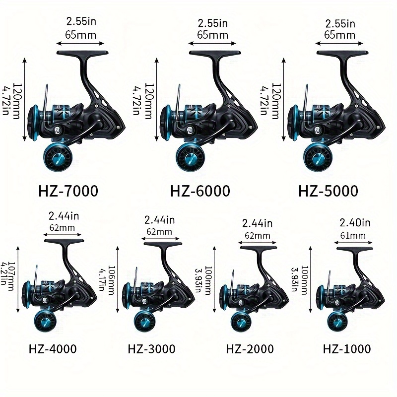 Long Casting Fishing Reel Spinning Reel Metal Handle - Temu