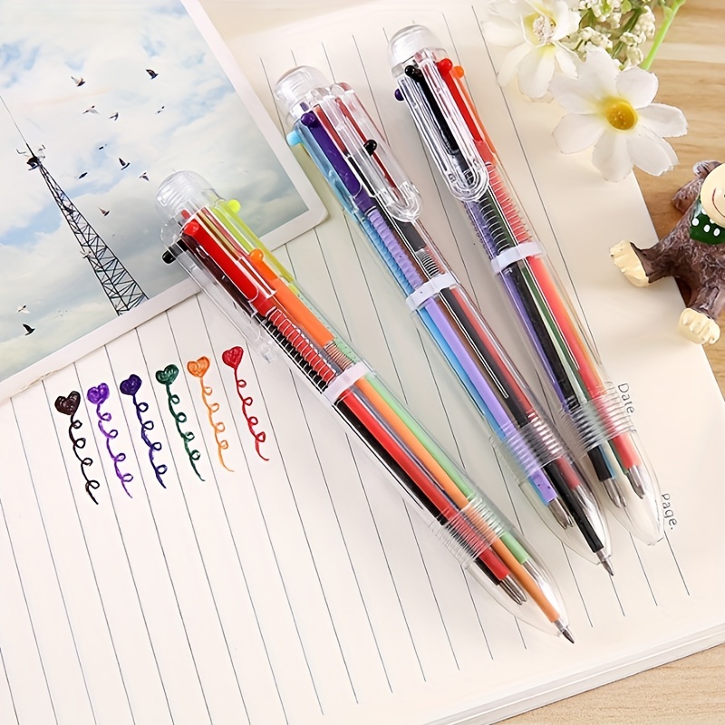 50pcs multi-functional multicolor pen cartoon cute ten-color pen bullet  refill marker pen press ballpoint pen - AliExpress