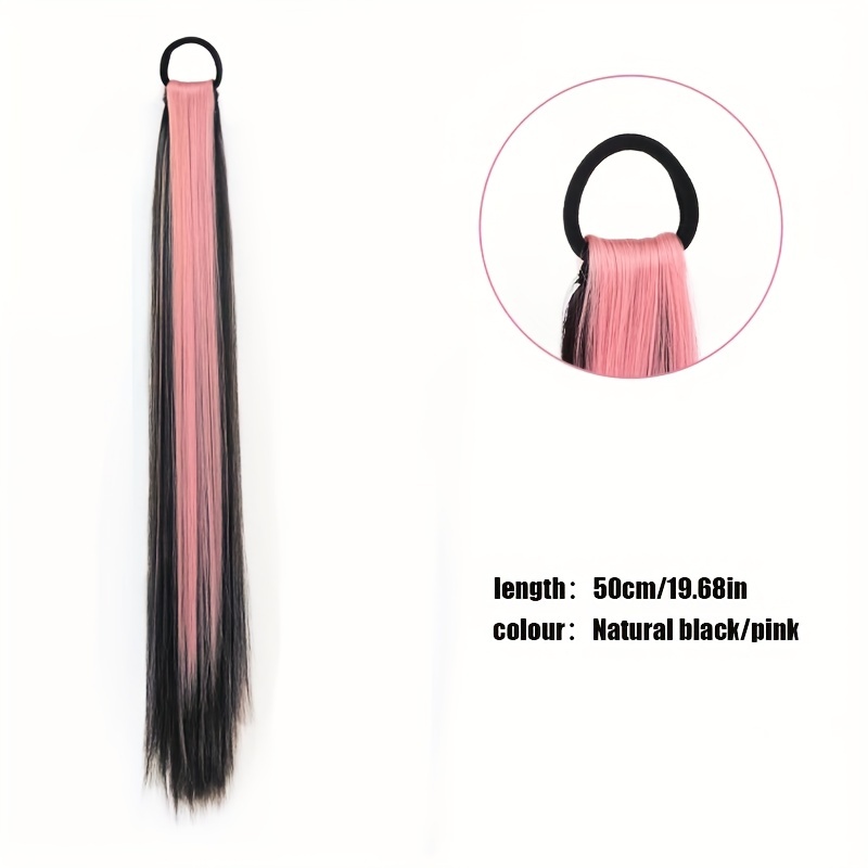Long Wavy Ponytail Extensions Synthetic Hair Natural Look