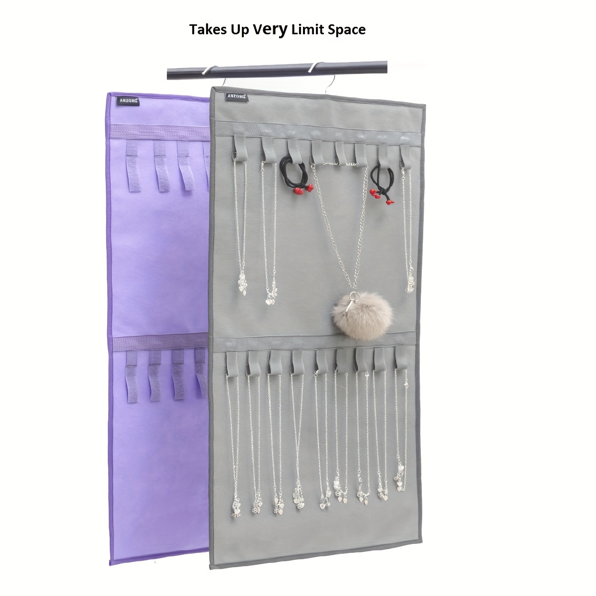 ANZORG Dual Sided Hanging Organizer for Jewelry Makeup Storage