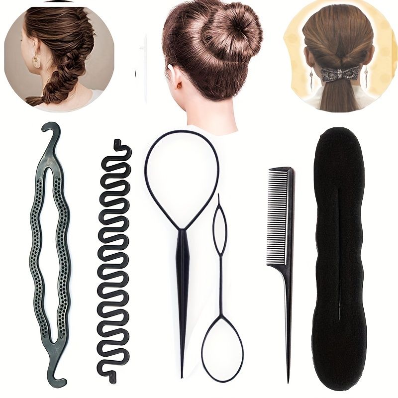 5pcs Hair Styling Accessories Kit Set Bun Maker Hair Braid Tool For Making  Diy Hair Styles Black Magic Hair Twist Styling Accessories For Girls Or  Women - Beauty & Personal Care -