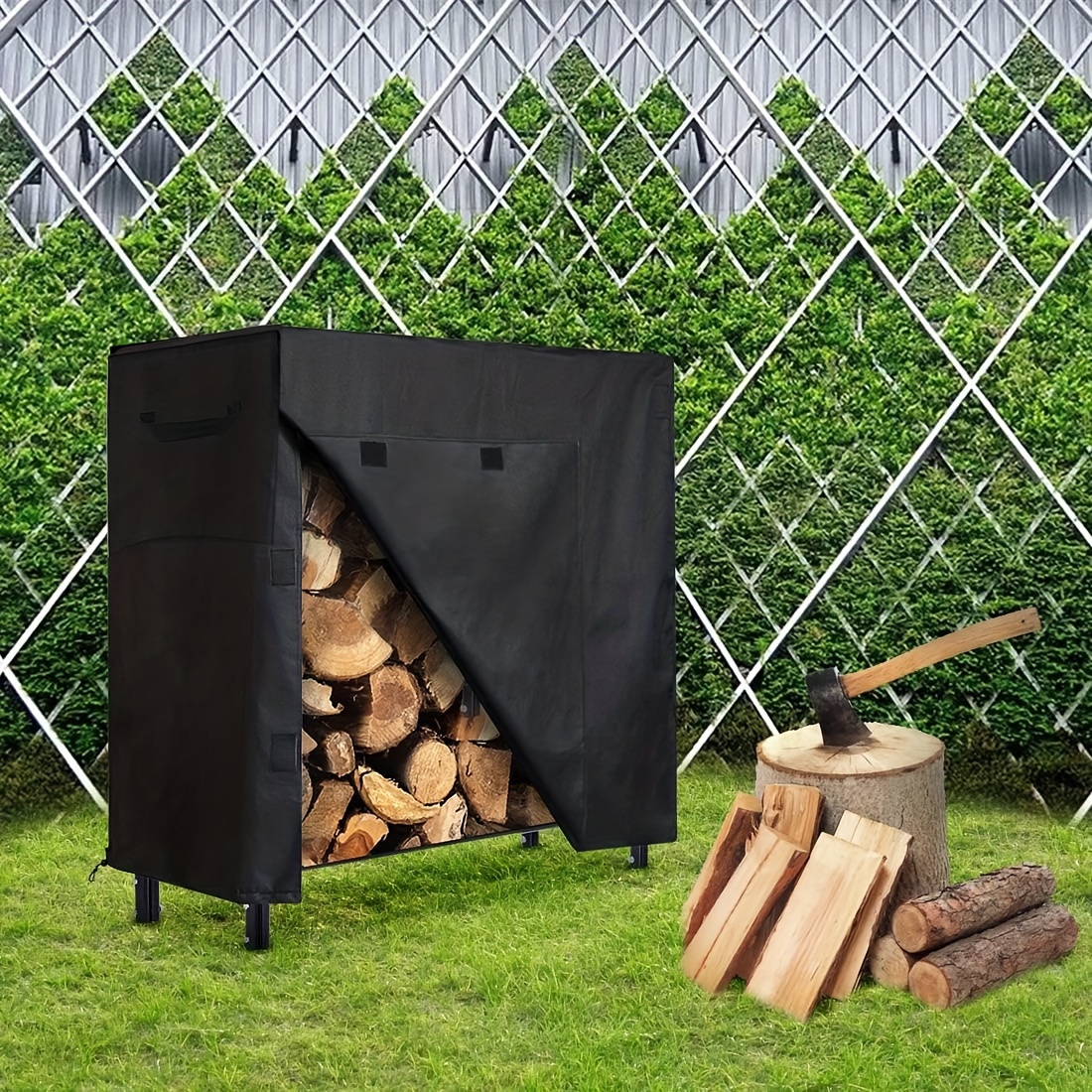 Firewood Rack with Cover 4ft