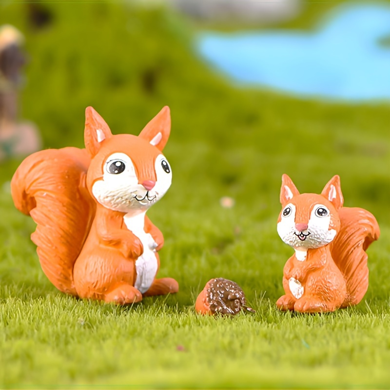 Figurine de modèle d'écureuil réaliste de collection pour les décorations d' arbres de jardin à domicile