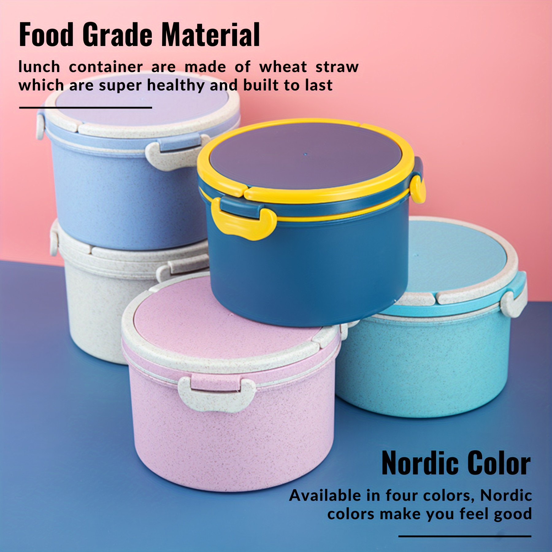 BENTO BOX for Kids Adults Leakproof Lunch Containers with Lid Cup