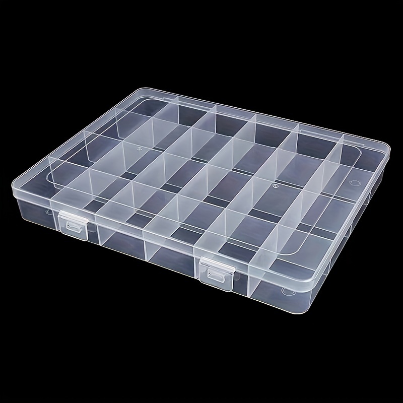 

- 24-compartment Clear Plastic Organizer Box - For Jewelry, & Craft Supplies