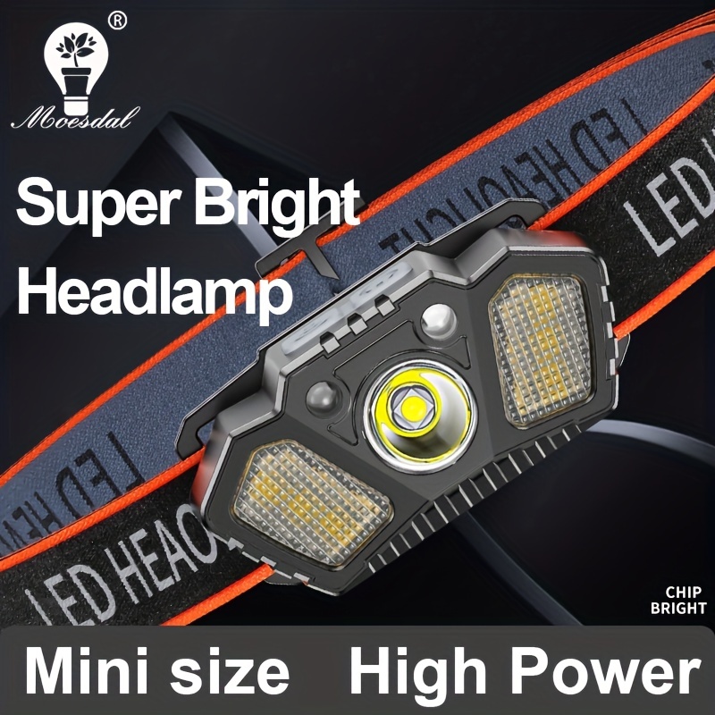 Super Bright Mini LED Headlamp Motion Sensor USB Rechargeable