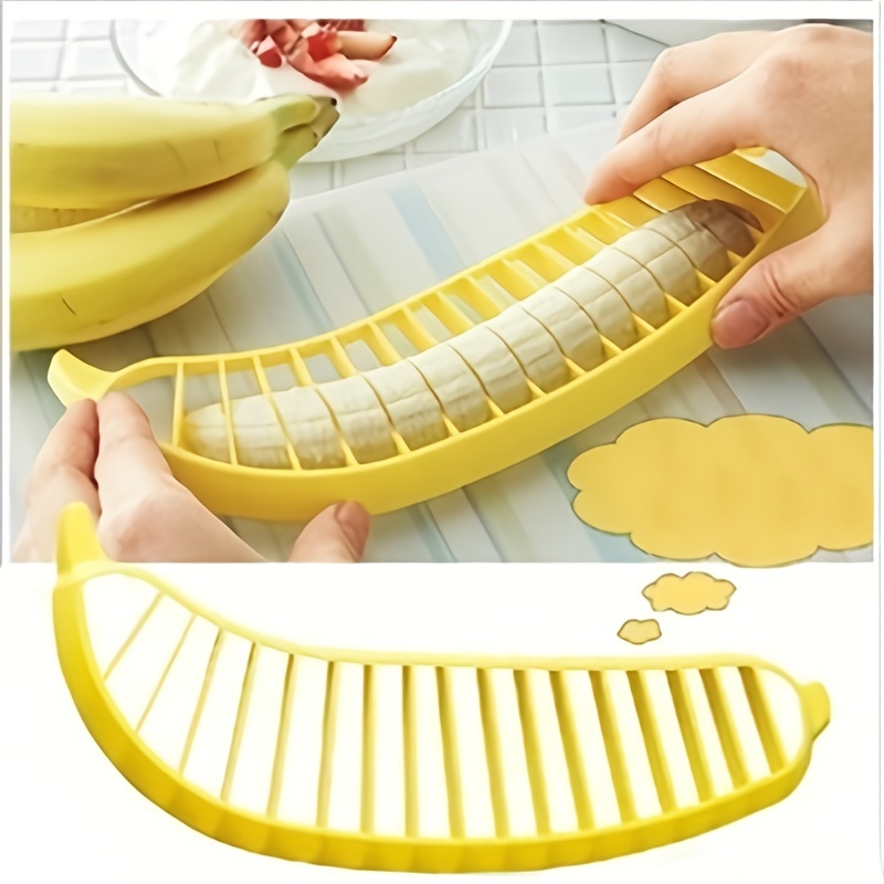 2 Pcs Banana Slicer, Banana Cutter Stainless Steel, Banana Cutter Slicer,  Cutter Tool for Bananas, Vegetable Cucumber Hotdog Fruit