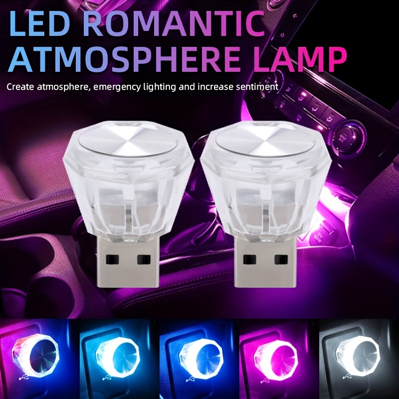 Linkstyle Mini USB LED Atmosphere Light, RGB Car Interior Atmosphere  Lights, 5V Smart 8 Colors Adjustable Brightness for Universal Laptop  Keyboard