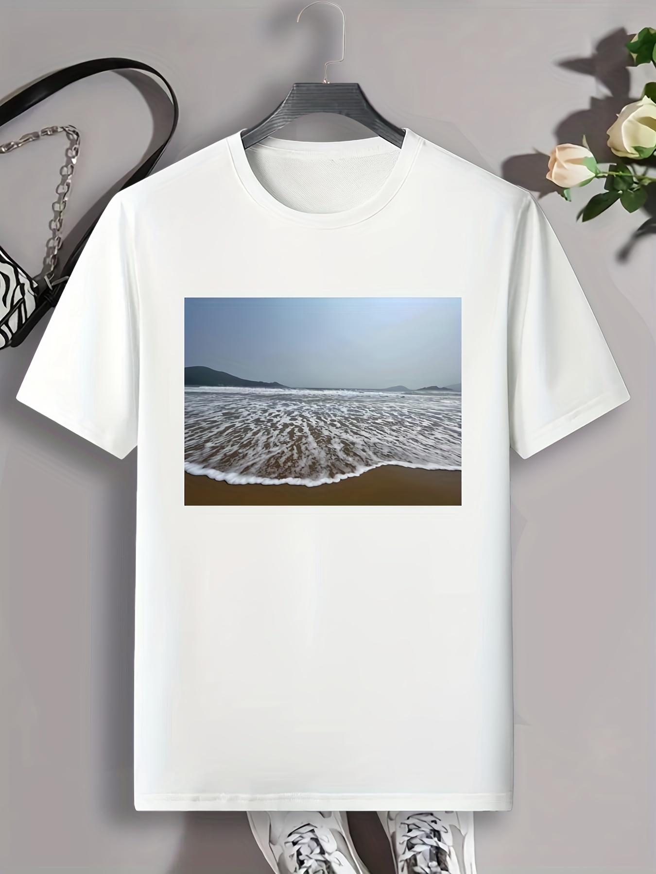 Männerkleidung Germany Beach Herren - Temu Für Kurzarm Herren Print Sommer Outdoor Tee - T-shirt, Rundhalsausschnitt Top, Venice Graphic California Casual Kreativ