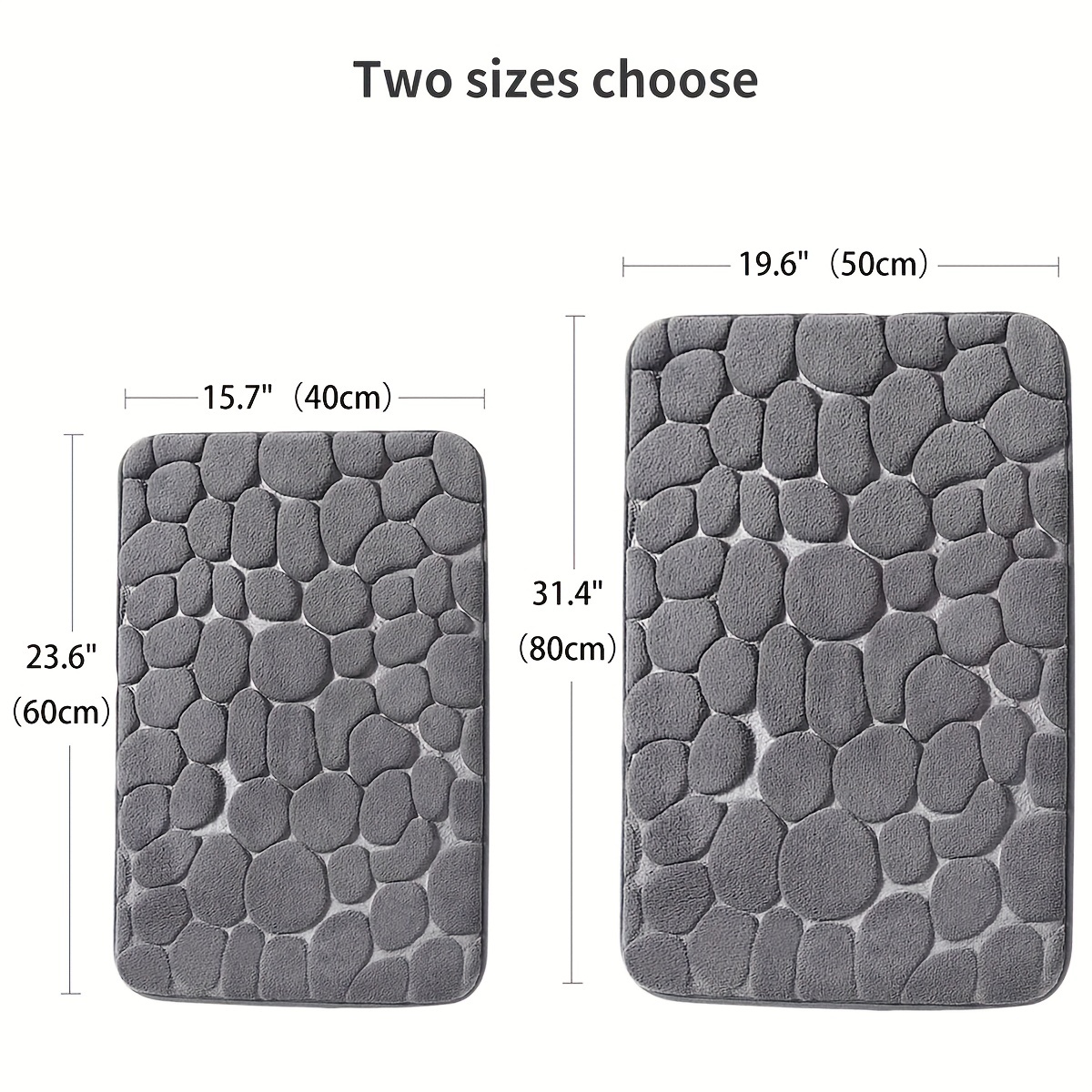 Memory Foam Bath Mat Cobblestone Bathroom Rugs Super Water - Temu