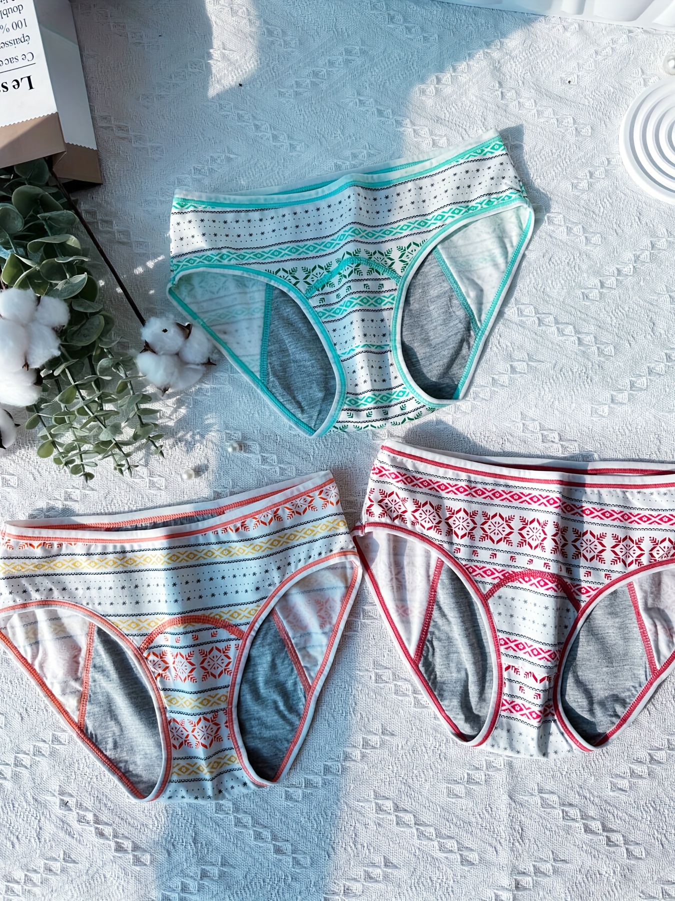 DEFNES Leak Proof Underwear for Woman Cotton Overnight Menstrual Panties  Briefs (5 Pack) 