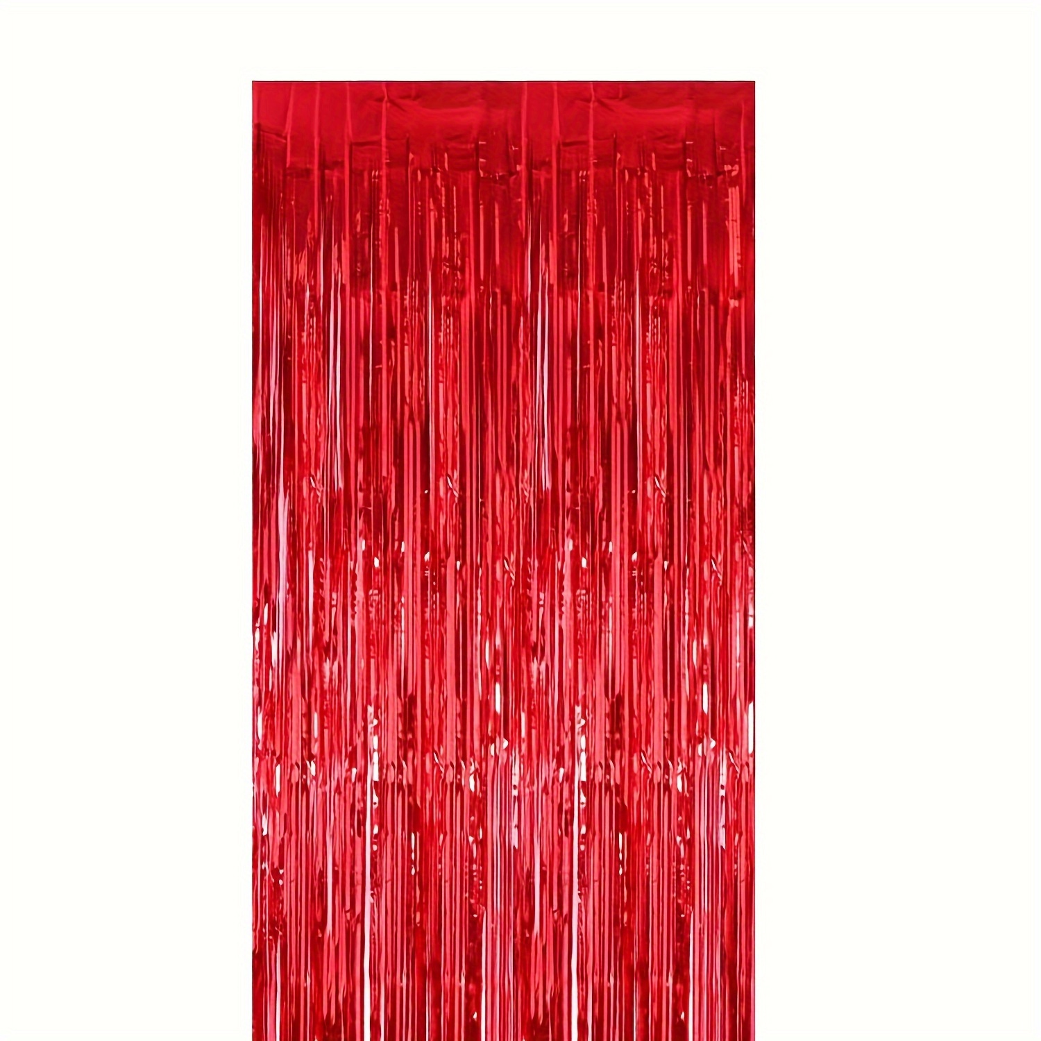 Red Metallic Fringe Curtain
