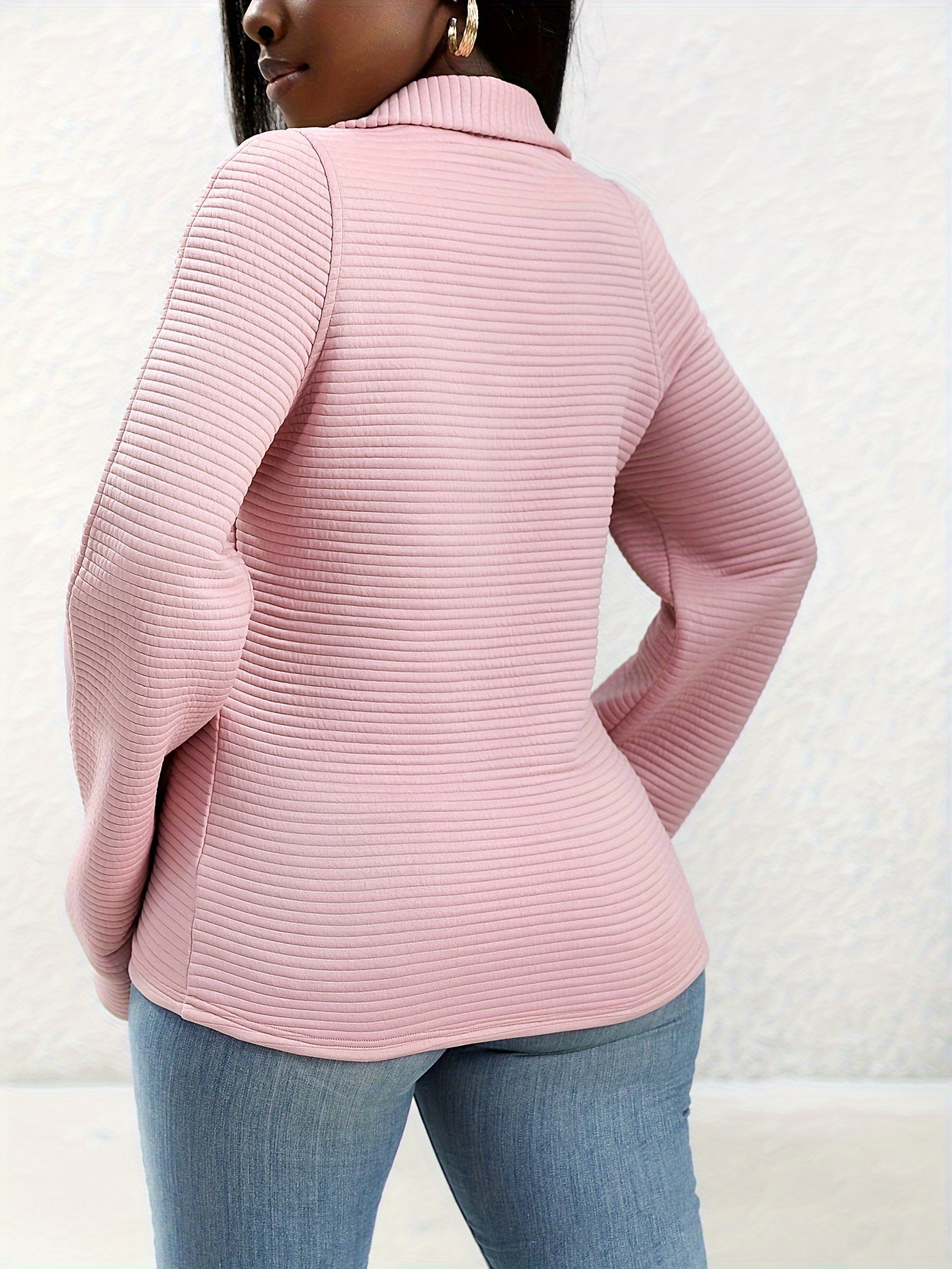 Women's Oversized Half Zip Pullover Long Sleeve Sweatshirt, Solid Color Zip  Hoodie Trendy …