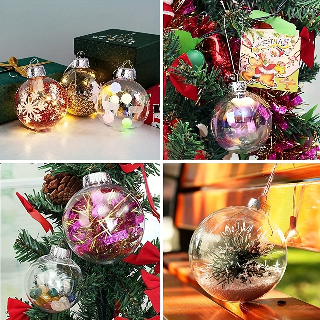 10 Pack Clear Plastic Fillable Ornaments Christmas Ornament Balls For  Crafts