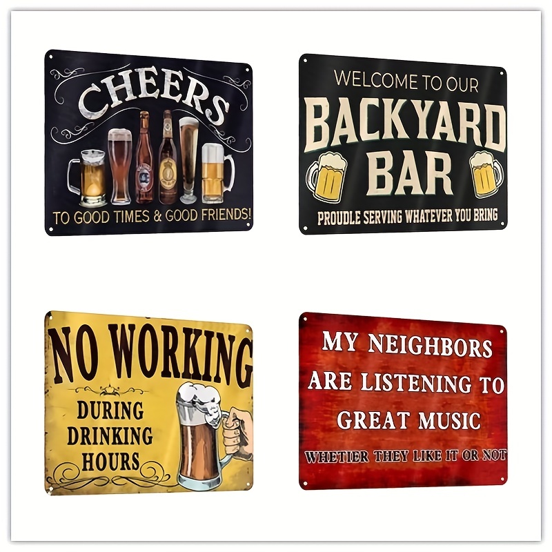 Funny Backyard Sign Outdoor Pool Decor Outdoor Bar Signs - Temu