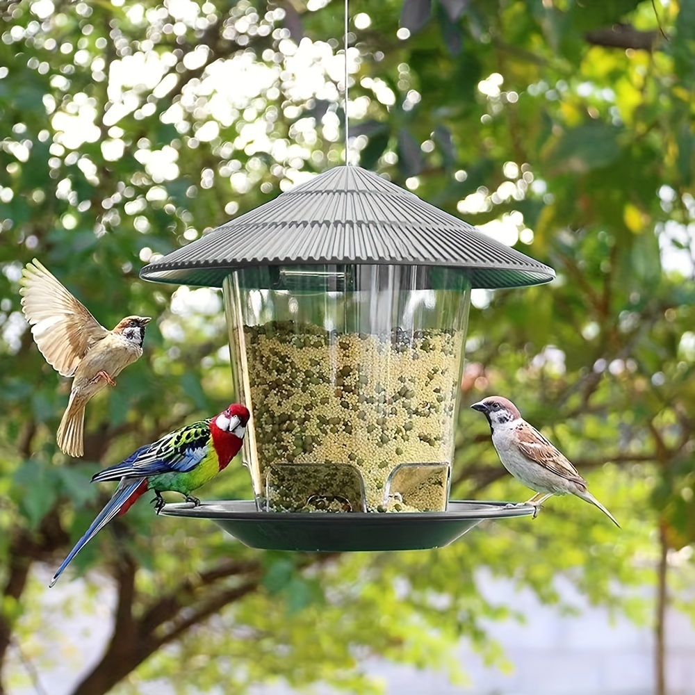Mangeoire à Oiseaux, Conteneur de Stockage de Graines de Jardin Mangeoire à  Oiseaux Suspendue Transparente en Plastique