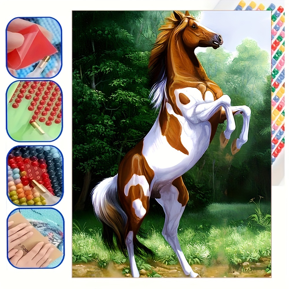 Horse Artificial Diamond Painting Kits 5d Animal Diy Diamond - Temu