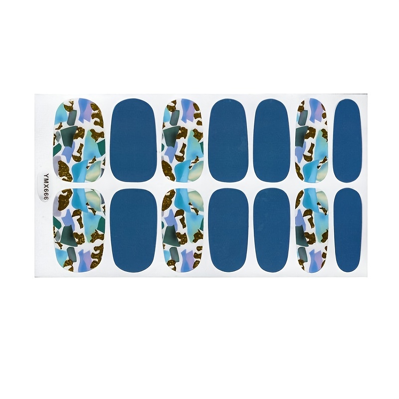 16 Sheets Leopard Print Marbled Nail Polish Strips