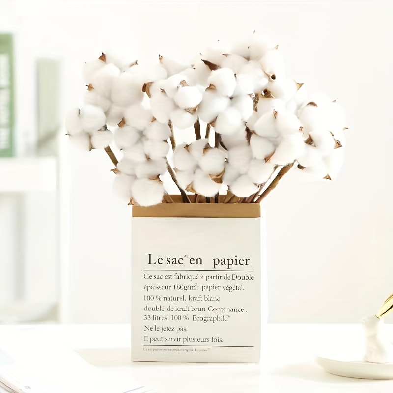 Cotton Stems Artificial Cotton Flower Branches With Lambs - Temu