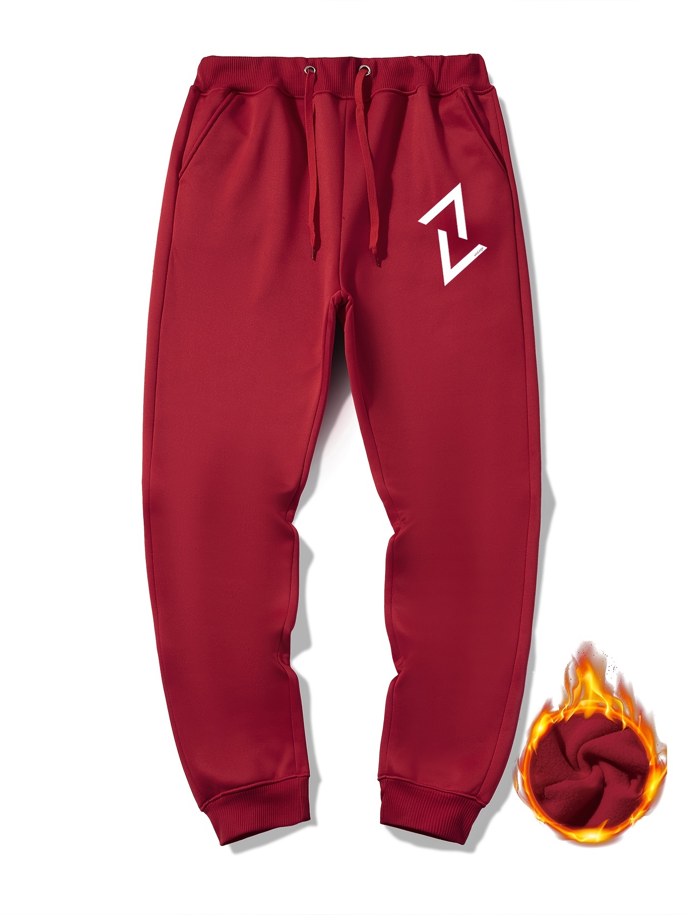 Men's Geometric Graphic Sherpa Fleece Active Sweatpants
