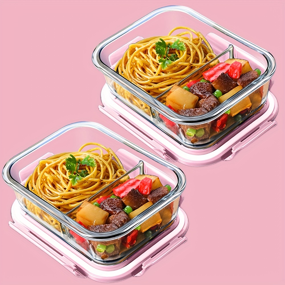 1pc Glass Bento Box, Children And Students Divided Sealed Fruit Box Salad  Box, Microwave Oven Heating Bento Box, Kids School Office Bento Box, Glass  Food Storage Containers With Lids