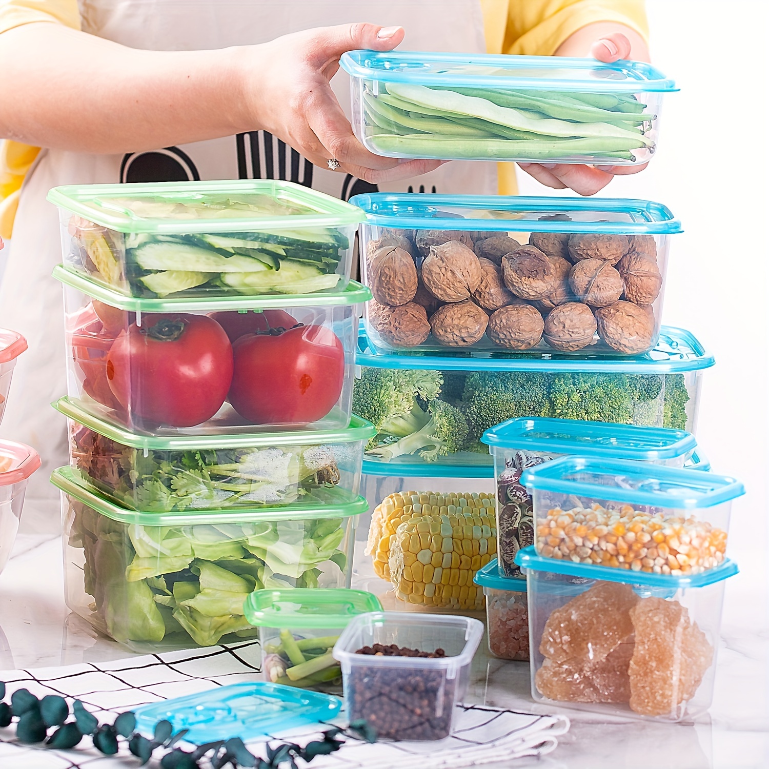 Food Storage Containers With Airtight Lids, Freezer Microwave Safe, Bpa  Free Plastic Meal Prep Containers, Leak Proof Lunch Containers, Kitchen  Accessories - Temu