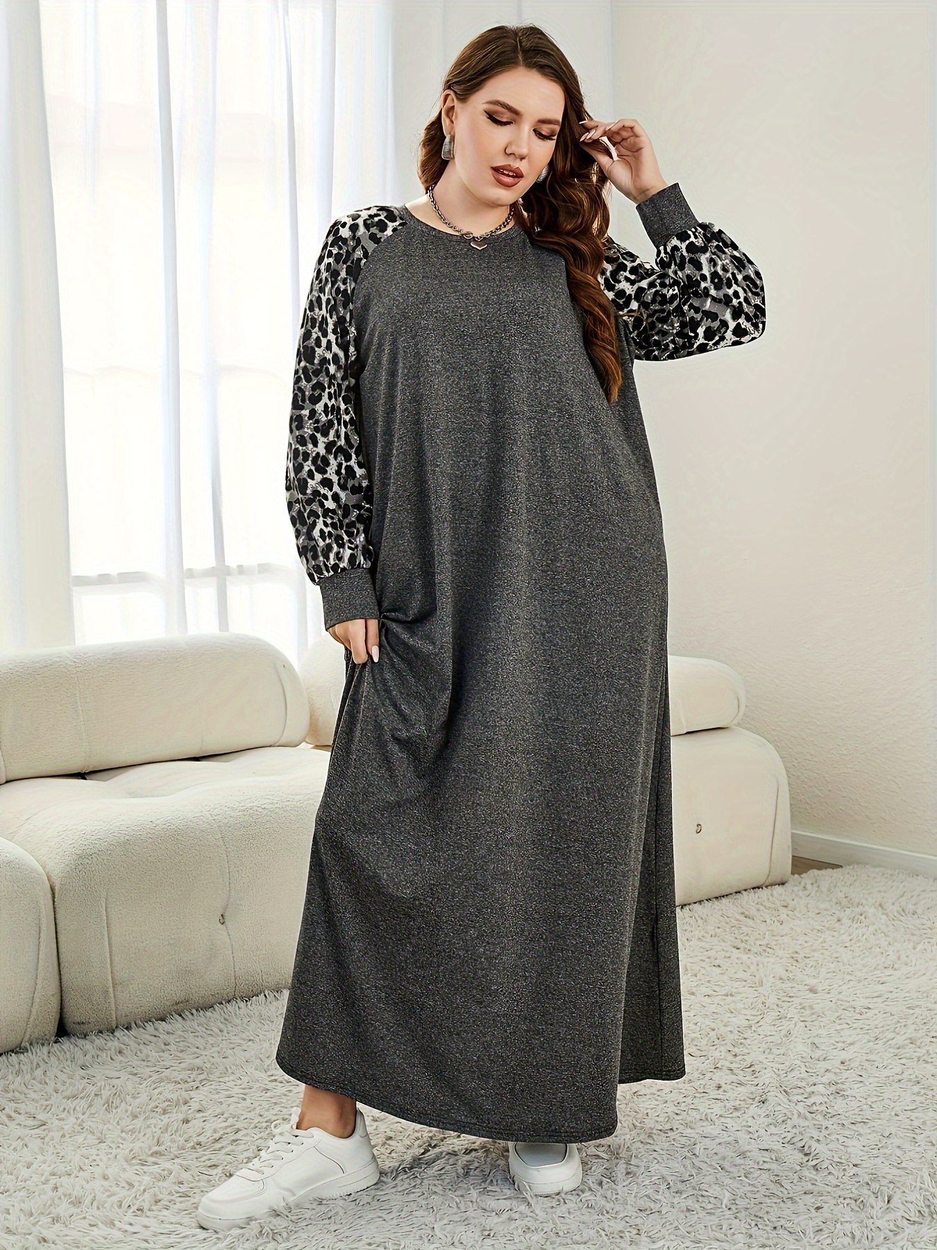 Dark gray discount plus size dress