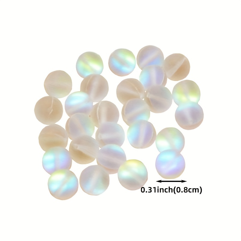  120 Pcs Matte Aurora Crystal Glass Beads 6MM Mixed