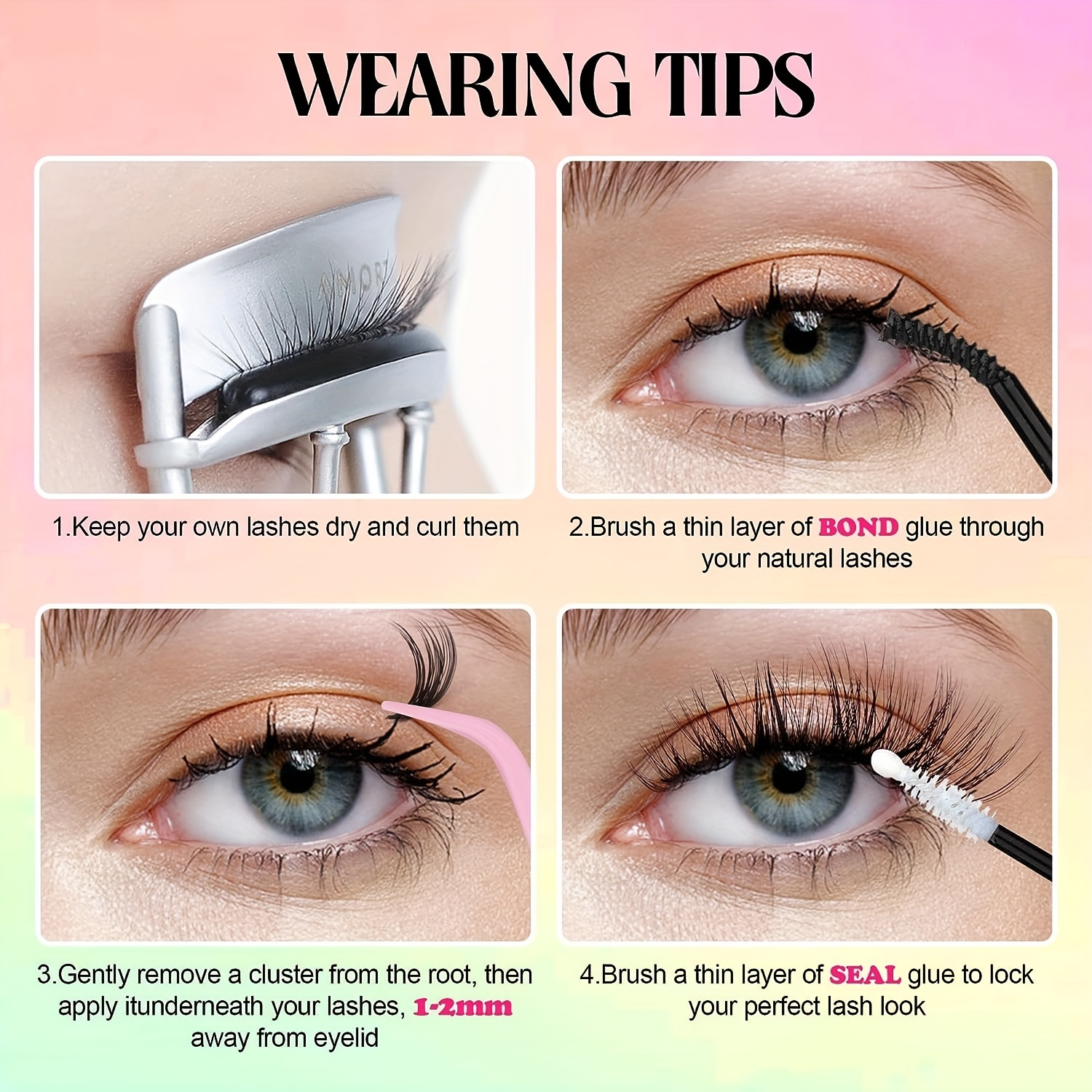 DIY Eyelash Extensions Kit 120pcs Clusters False Eyelashes
